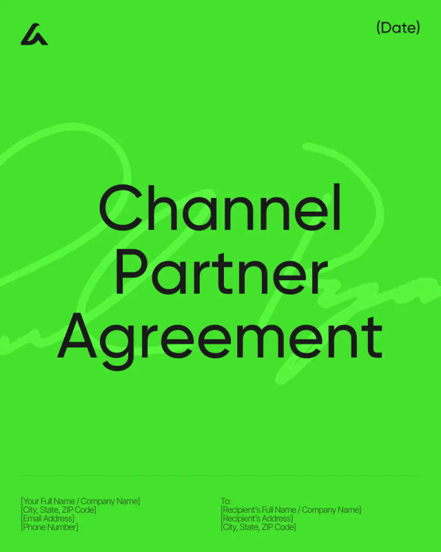 Channel Partner Agreement Template