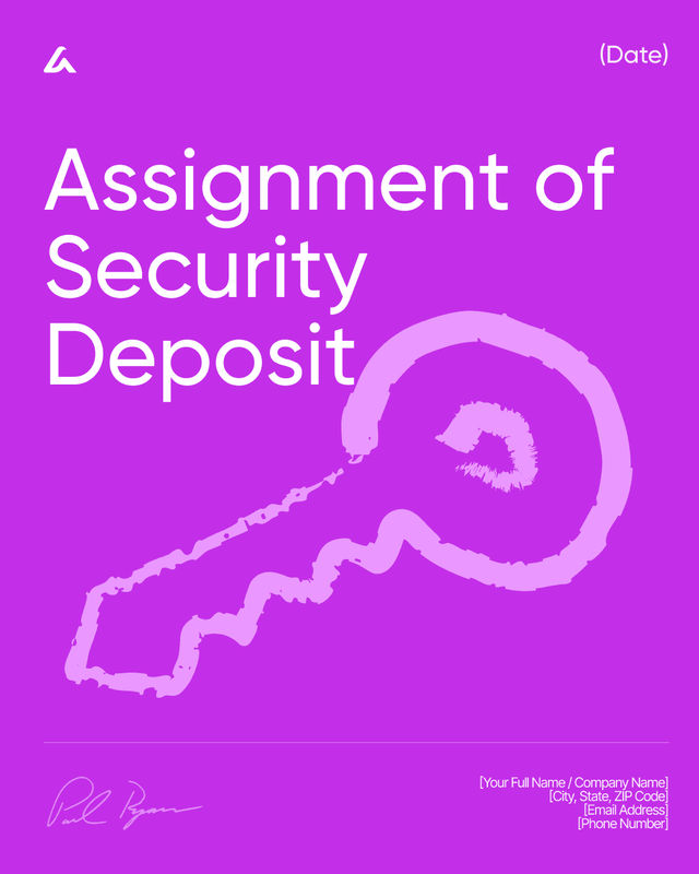 Assignment of Security Deposit Template: Transfer and Terms