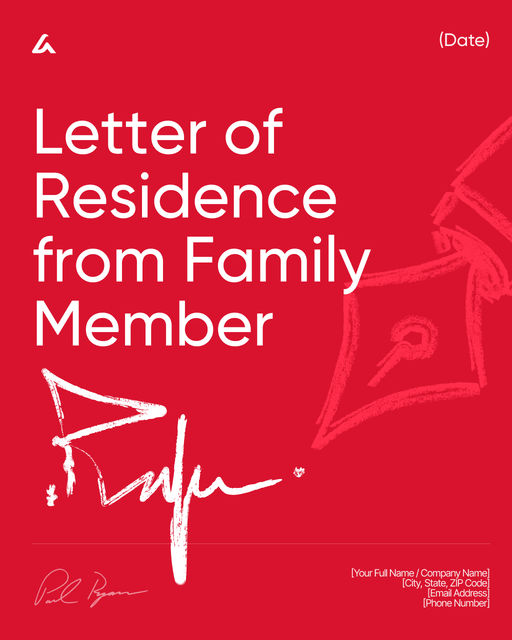 Letter of Residence from Family Member 