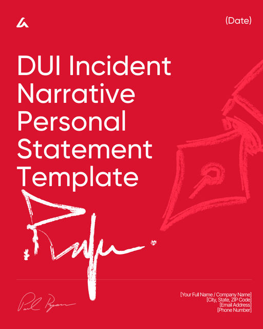 DUI Incident Narrative Personal Statement Template