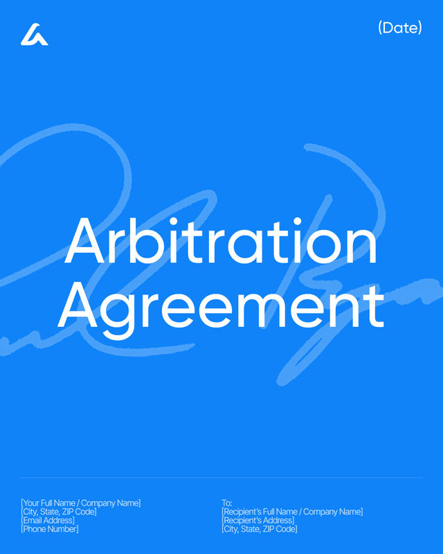 Arbitration Agreement Template: Disputes, Rules, Venue & Costs