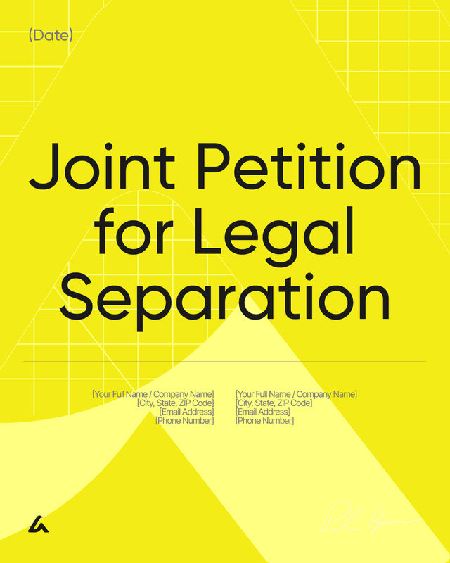 Joint Petition for Legal Separation Template