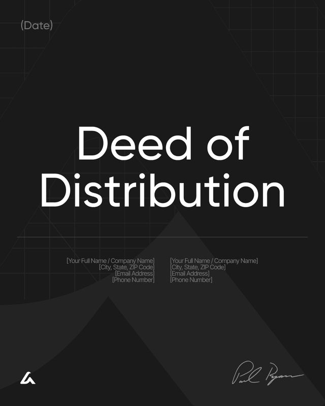 Deed of Distribution Template: Estate Property Transfer