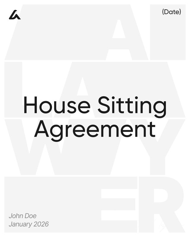 House Sitting Agreement Template