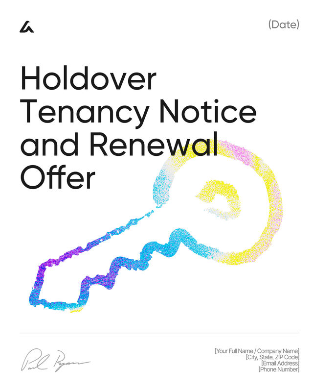 Holdover Tenancy Notice and Renewal Offer Template