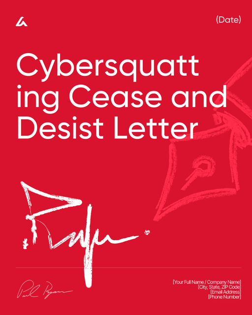 Cybersquatting Cease and Desist Letter