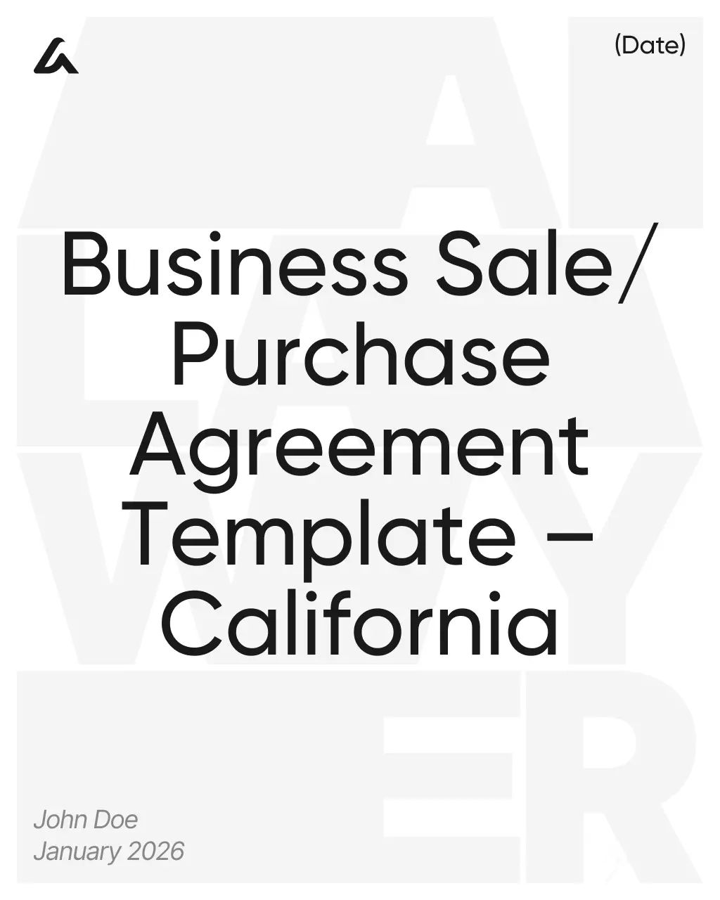 Business Sale/Purchase Agreement Template – California