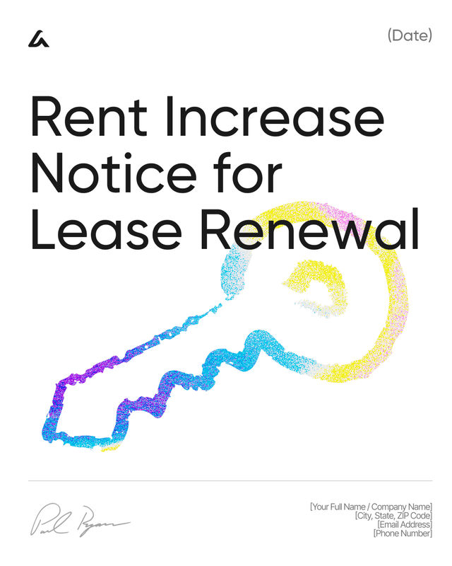 Rent Increase Notice for Lease Renewal Template