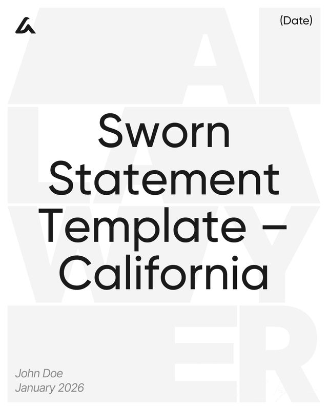 Sworn Statement: Declaration, Facts Template – California