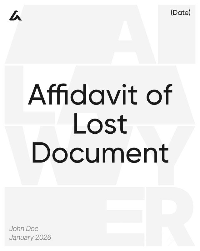 Affidavit of Lost Document Template
