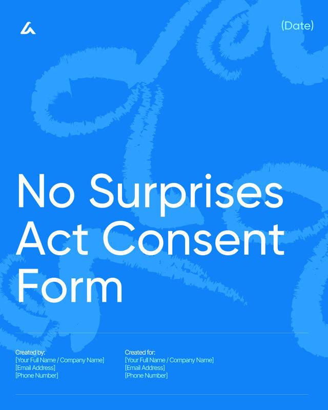 No Surprises Act Consent Form Template: Billing Waiver Notice