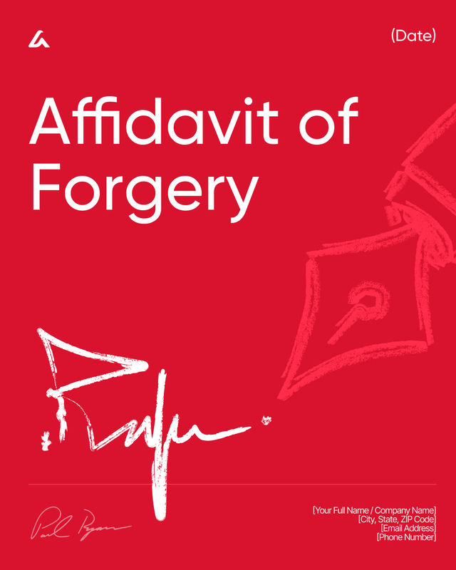 Affidavit of Forgery Template