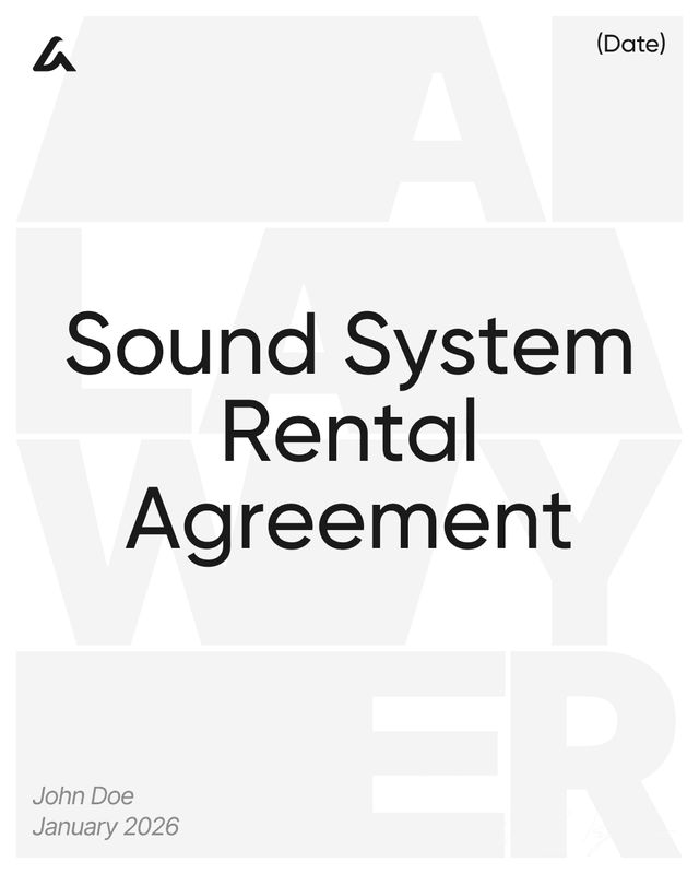 Sound System Rental Agreement Template