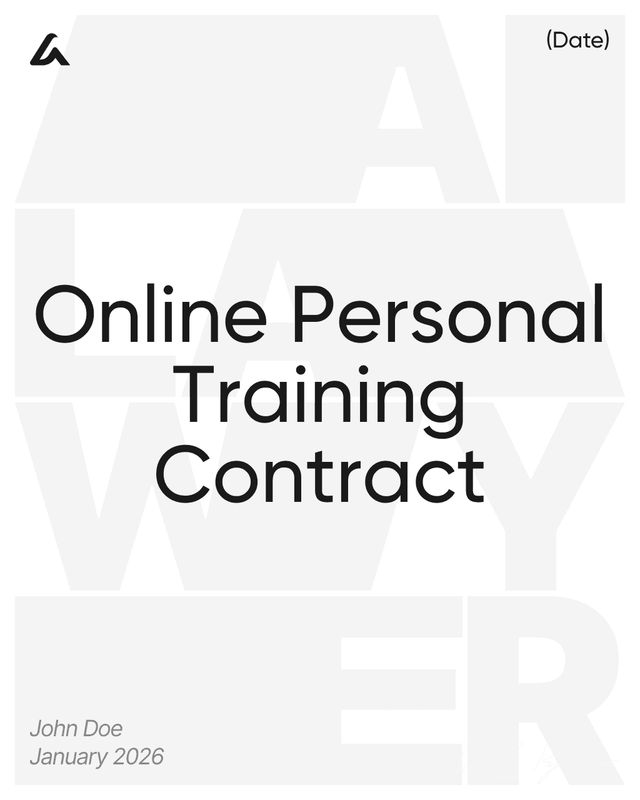Online Personal Training Contract Template