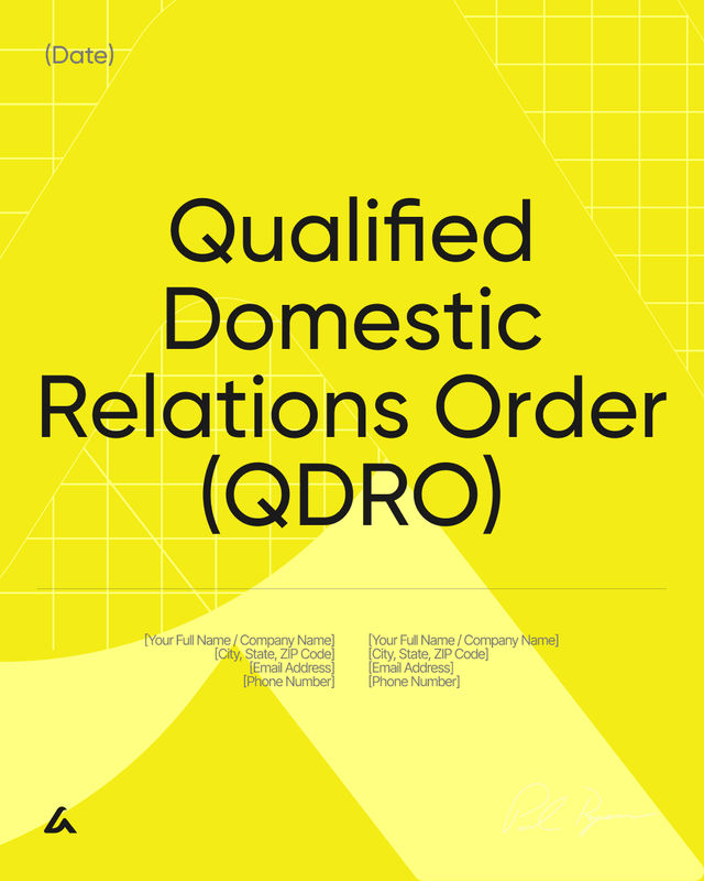 Qualified Domestic Relations Order (QDRO) Template