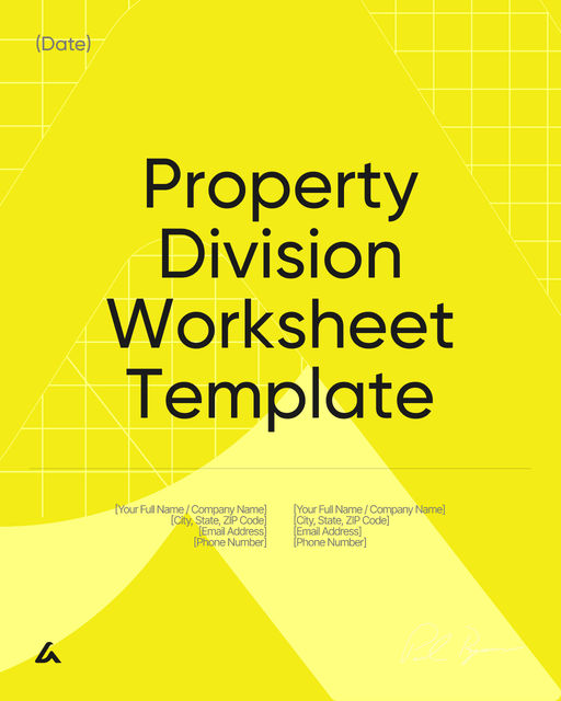Property Division Worksheet Template