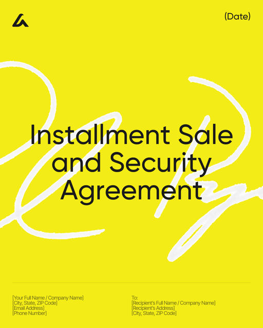 Installment Sale and Security Agreement template preview