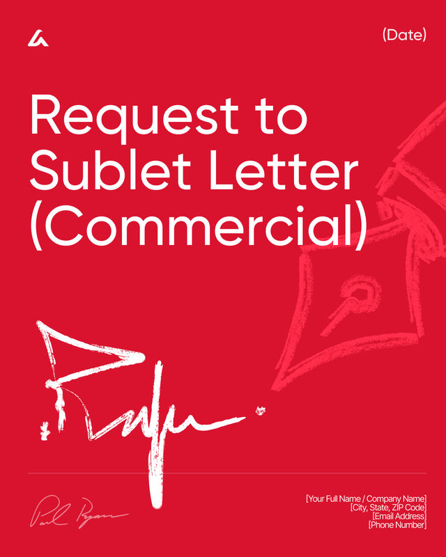 Request to Sublet Letter (Commercial) Template