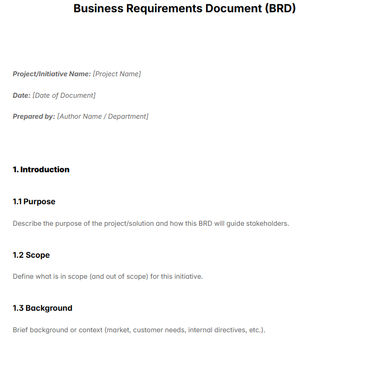 Business Requirements Document (BRD) Template
