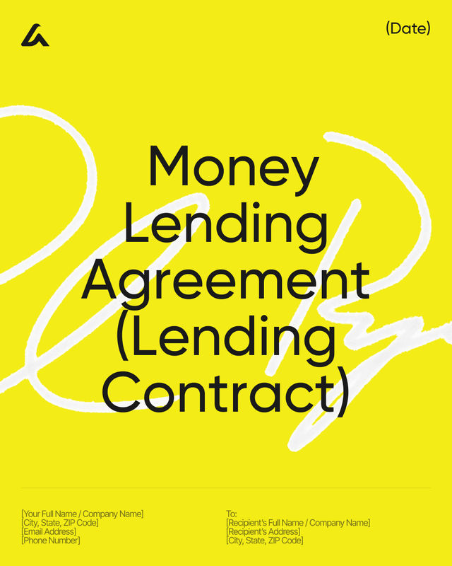 Money Lending Agreement (Lending Contract) Template