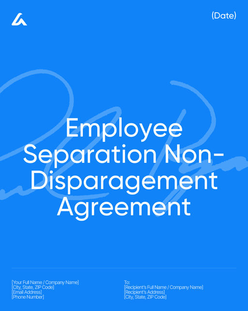 Employee Separation & Non-Disparagement Agreement