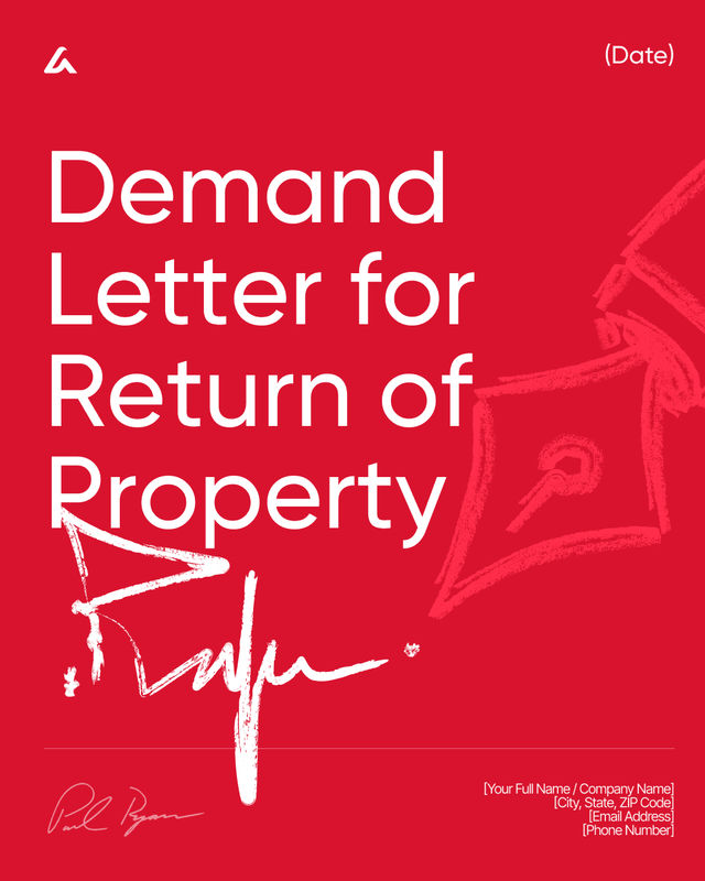 Demand Letter for Return of Property Template: Deadlines