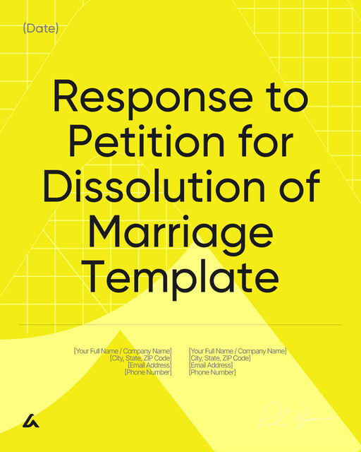 Response to Petition for Dissolution of Marriage Template