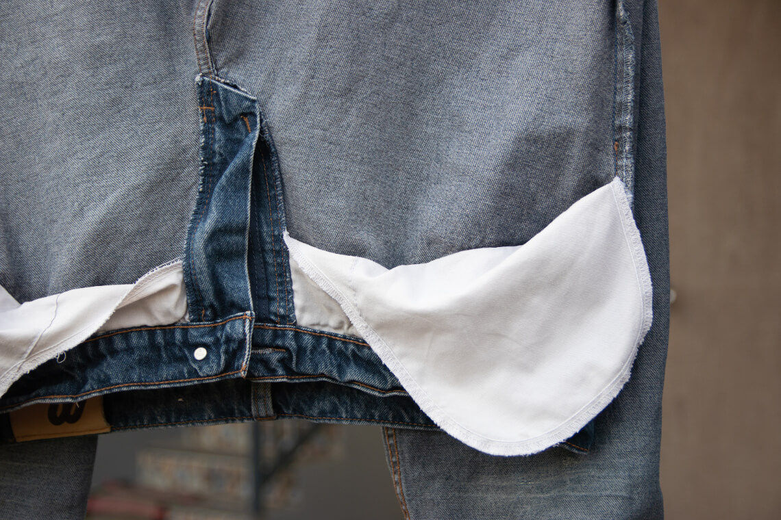 Drying wet jeans