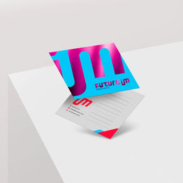 Postal em Couché Fosco com Laminação Soft Touch e Hot Stamping