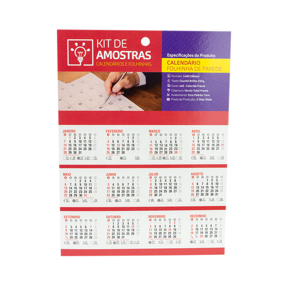 Kit de Amostra Calendários e Folhinhas