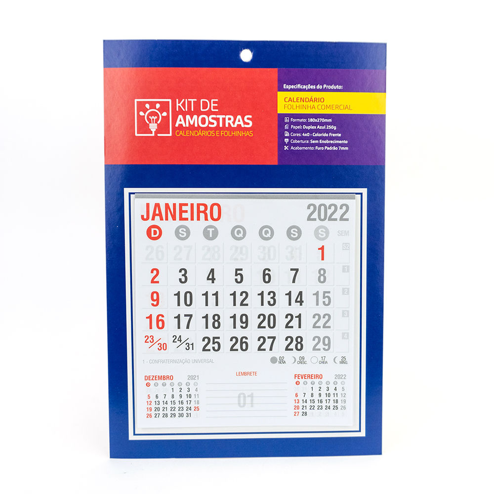 Kit de Amostra Calendários e Folhinhas