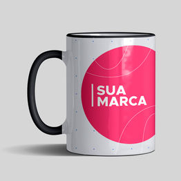 Caneca Personalizada Borda e Alça Colorida