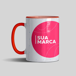 Caneca com Borda e Alça Colorida