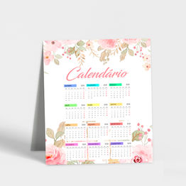 Calendário de Mesa em PVC/PS/PET Branco