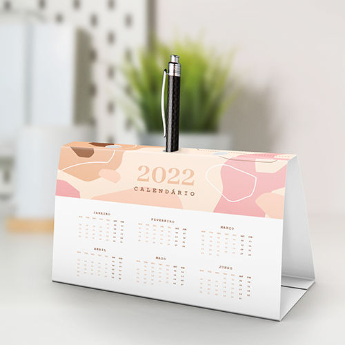 Calendário de Mesa Porta-Caneta