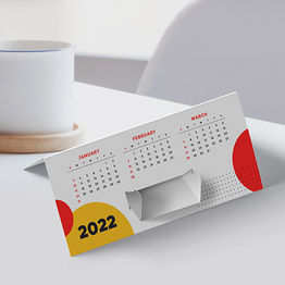 Calendário de Mesa Porta-Cartão