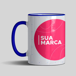 Caneca Personalizada Borda e Alça Colorida