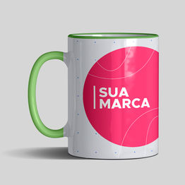 Caneca Personalizada Borda e Alça Colorida