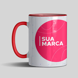 Caneca Personalizada Borda e Alça Colorida