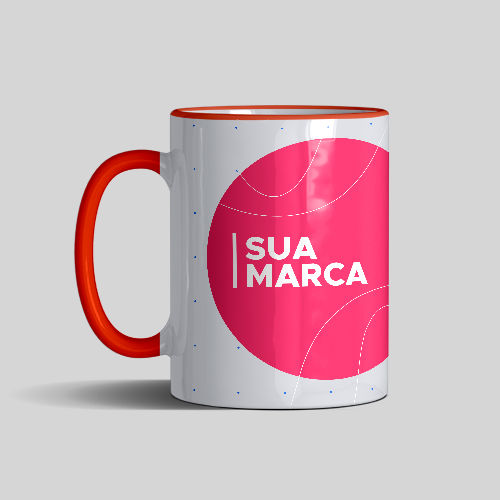 Caneca Personalizada Borda e Alça Colorida