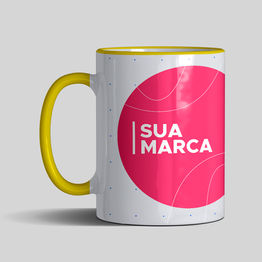 Caneca Personalizada Borda e Alça Colorida