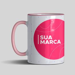 Caneca com Borda e Alça Colorida