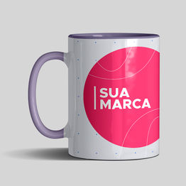 Caneca Personalizada Interior e Alça Colorida