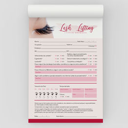 Bloco e Fichas para Lash Lifting