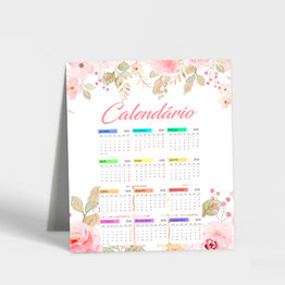 Calendário de Mesa em PVC/PS/PET Branco