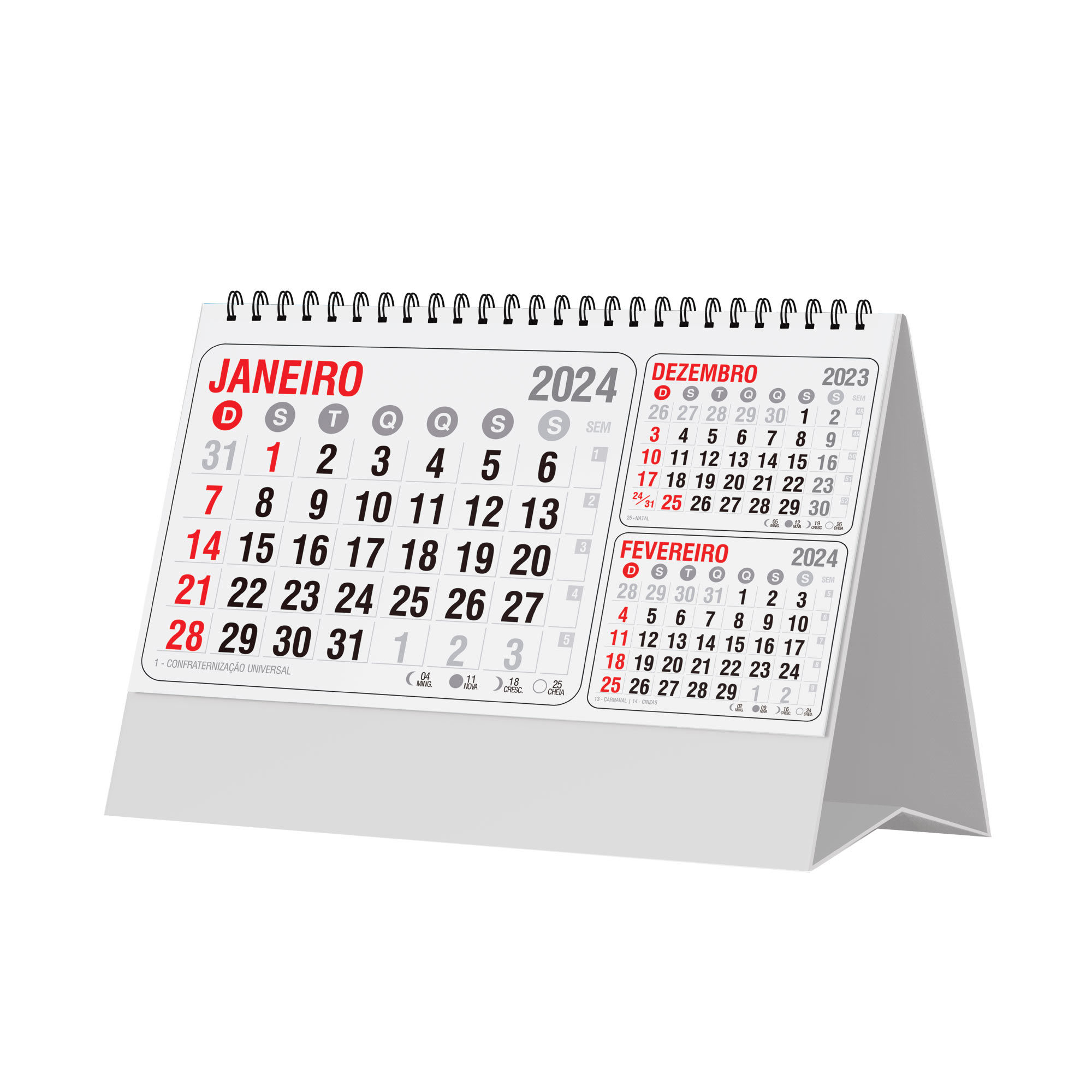 Calendário de Mesa para Padrão