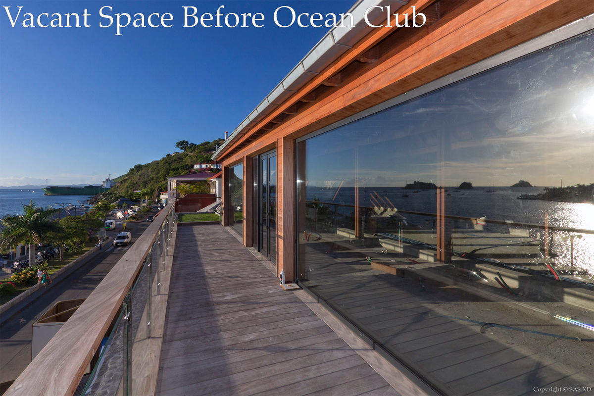 Original small exterior terrace before arrival of the Ocean Club as tenant.