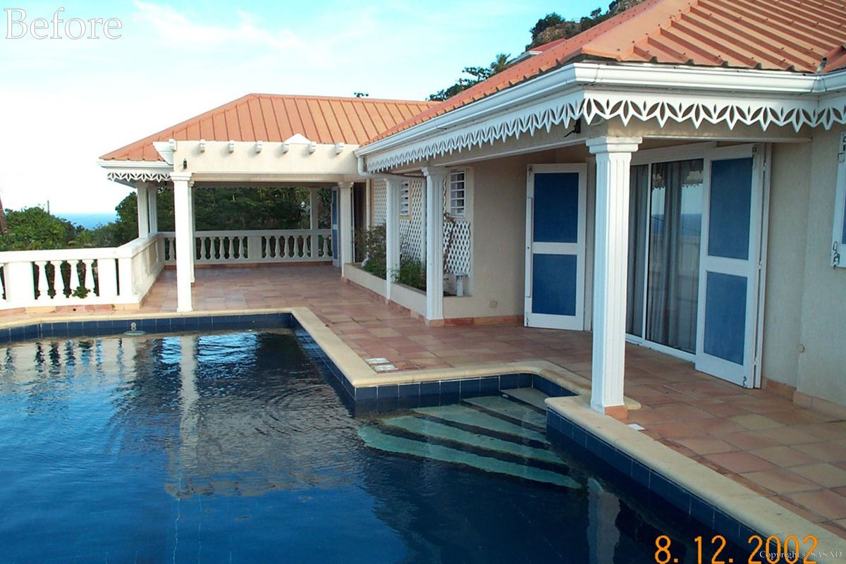 Pool Terrace of Villa Bibi before renovation by Bureau Xavier David.