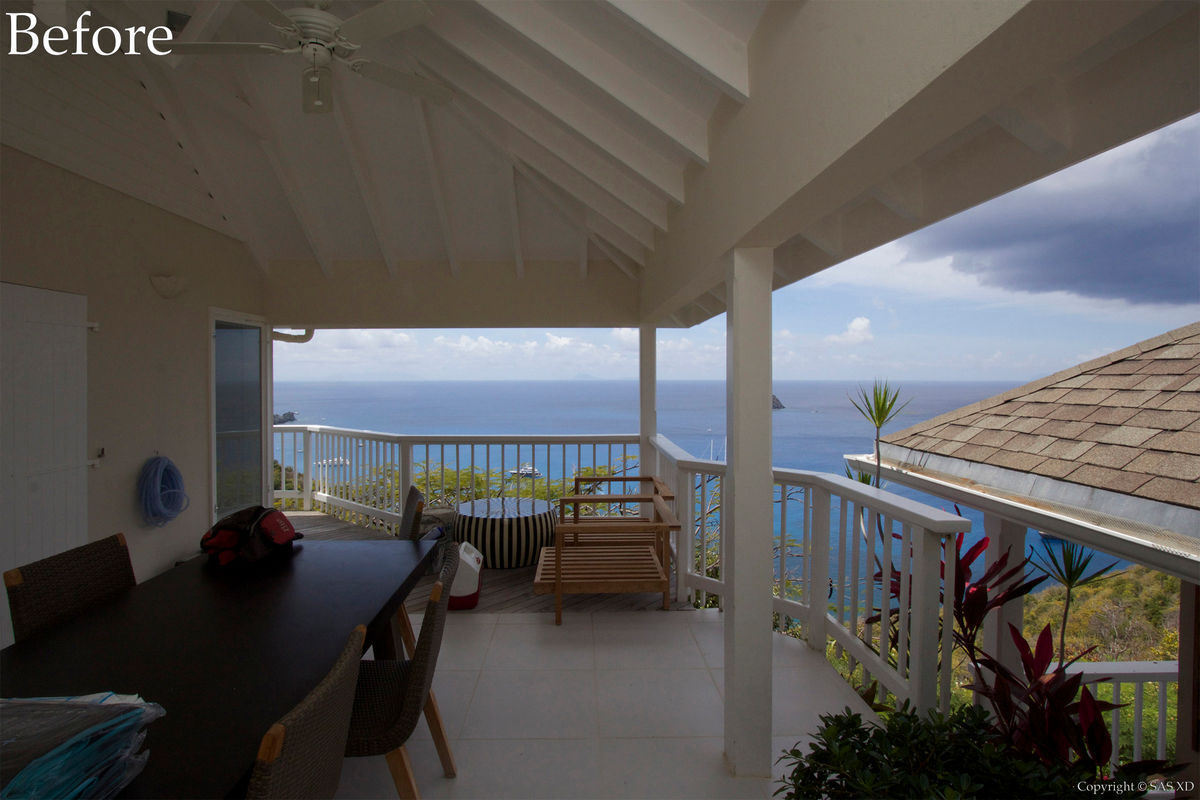 Dining Terrace of Villa Esprit de Roche before renovation by Bureau Xavier David.