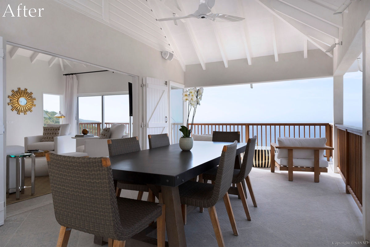 Dining Terrace of Villa Esprit de Roche after renovation by Bureau Xavier David.